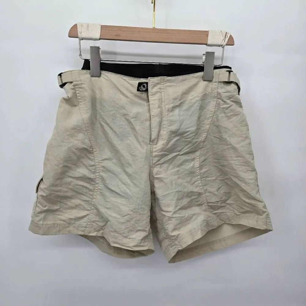Pearl Izumi Cycling Shorts Size Large Beige w/ Black Built-In Liner Padded Perfo
